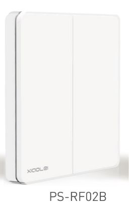 PS-RF02B  Wireless Push switch 2 channel , 3Vdc battery, RF2.4GHz protocol, Programmable keys, Switch Dimming, IP20.